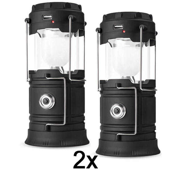 2x Laetav päikesepaneeliga latern + taskulamp | CAMPGLO