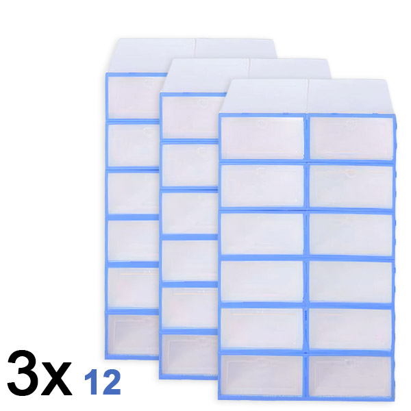 3x Plastikust kingade hoiukarp (12 tk) | SHOEZY