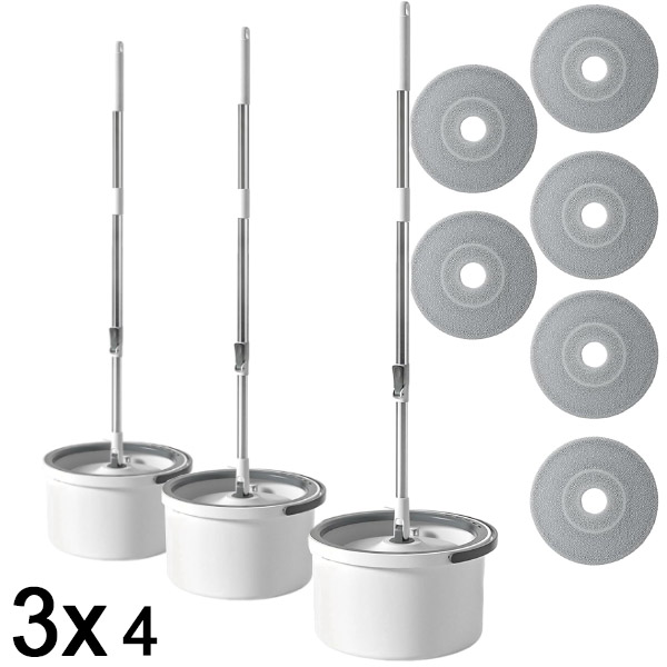 3x Spin Mopi ja ämbri komplekt | TIDYBROOM