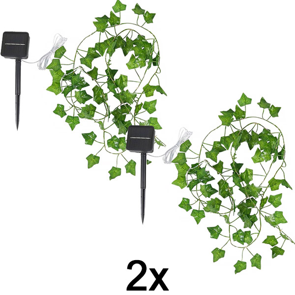 2x Päikesepaneelidega kunstlike lehtedega valgusti (5 m) | LEAFGLO