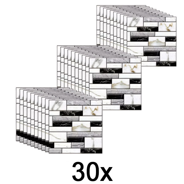 3x 3D seinakleebised marmori välimusega (10 tk) | MARBLEBLOCKS