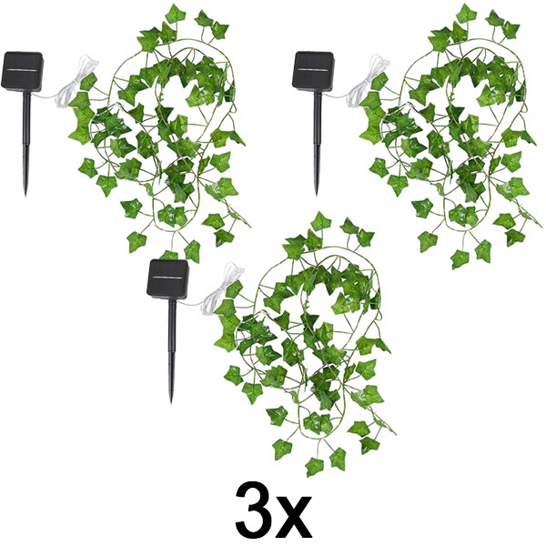 3x Päikesepaneelidega kunstlike lehtedega valgusti (5 m) | LEAFGLO