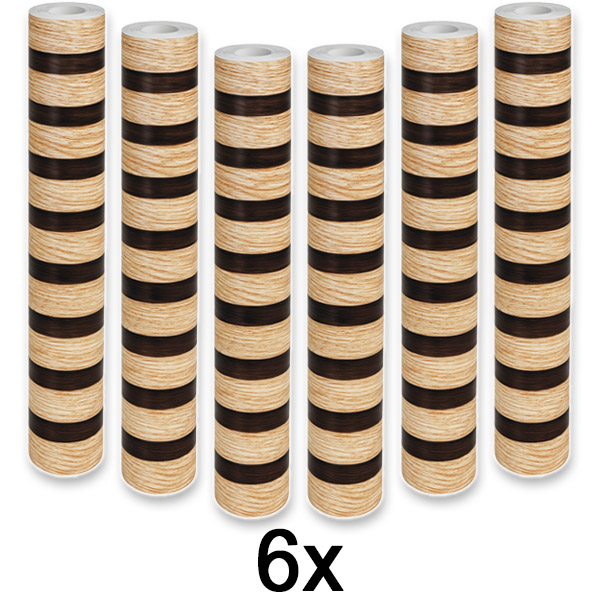 6x Puiduefektiga seinakleebis – 300 x 45 cm, PVC, isekleepuv | LINEWALL