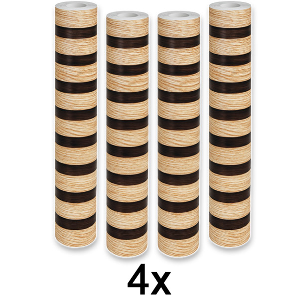 4x Puiduefektiga seinakleebis – 300 x 45 cm, PVC, isekleepuv | LINEWALL
